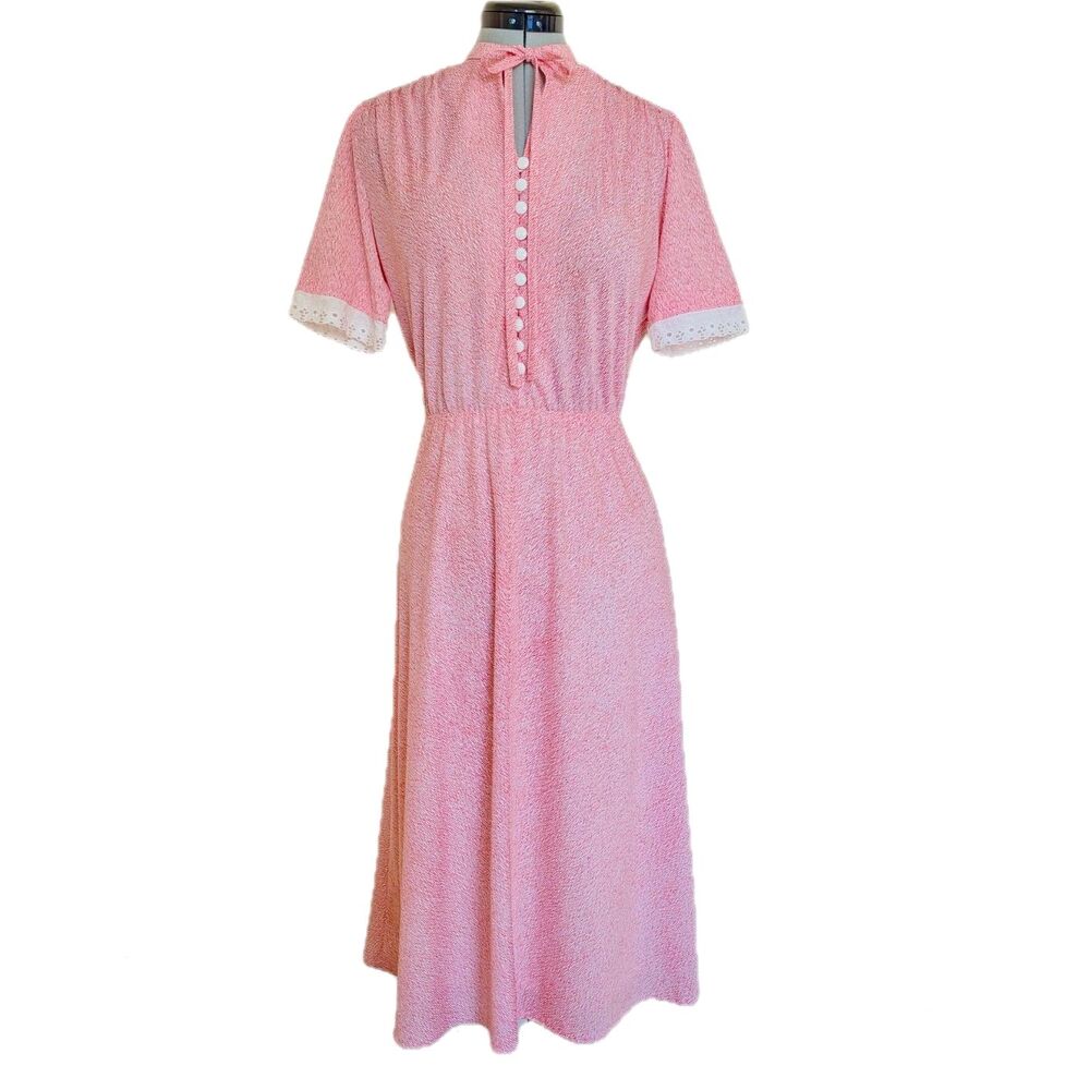 DUTCH VINTAGE Shirtwaist Prairie Lite/Victorian Revival Bow Neck Dress, Sz. 6/8